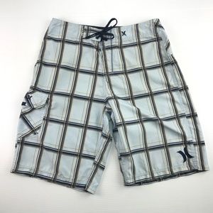Hurley  Plaid Cargo Pocket Swim Trunks